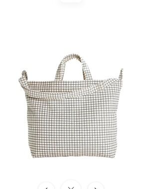 Baggu Horizontal Zip Duck Bag In Natural Grid